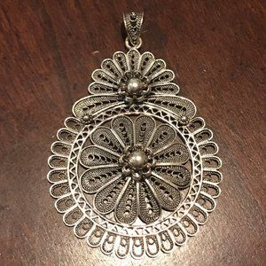 QVC Artisan Crafted Sterling Silver 925 Filigree Medallion Pendant